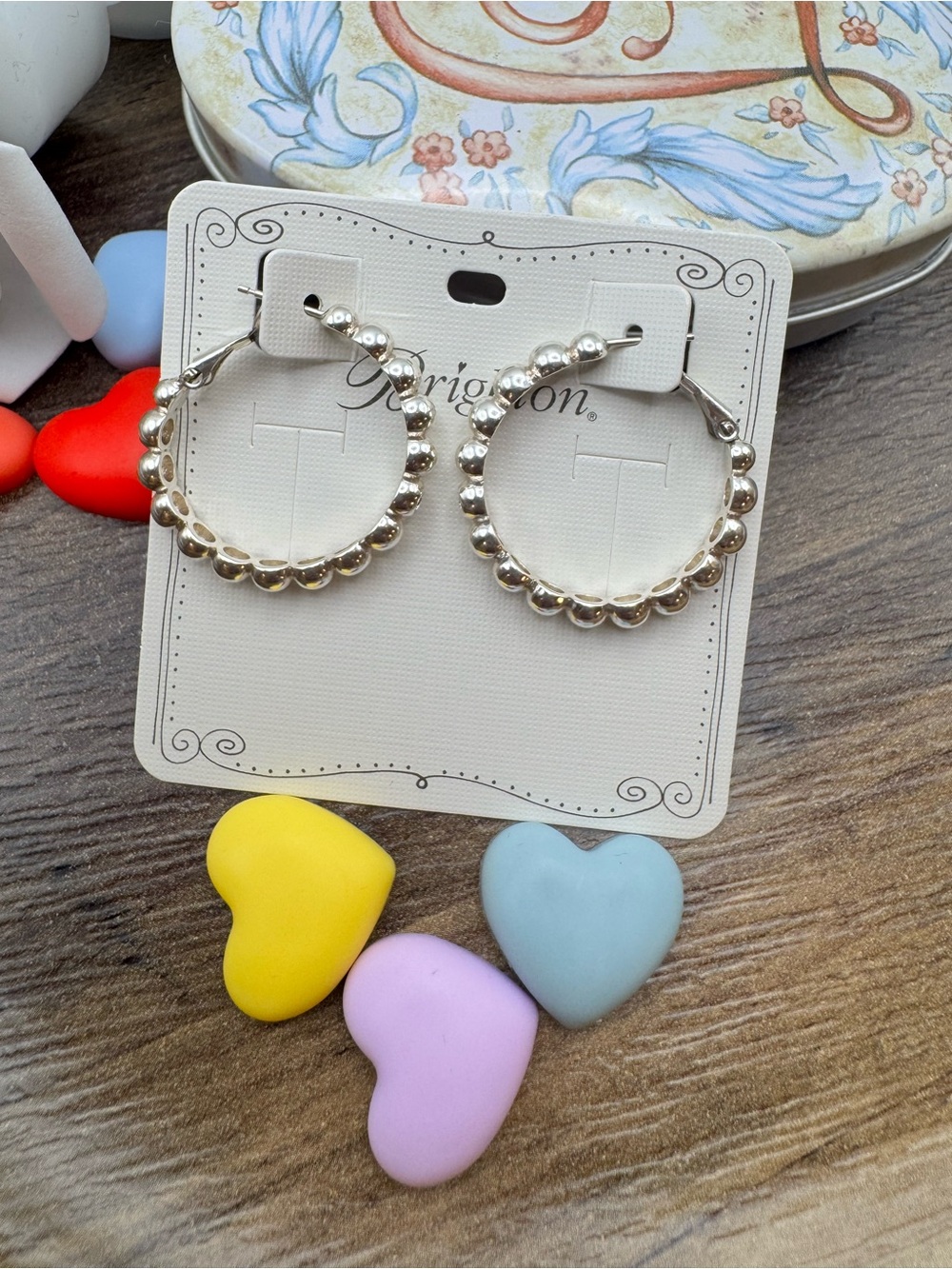 Brighton Pretty Tough Beaded Hoop Earrings- NWT